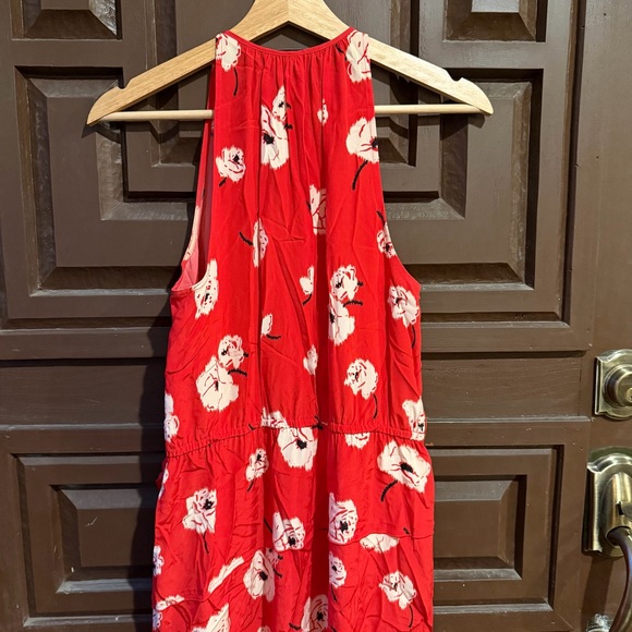 Derek Lam 10 Crosby Red Faux Wrap Dress Floral Silk Sleeveless Belted - SZ 6 - Picture 5 of 7